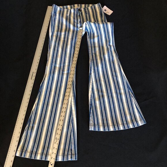 NWT Free People Jolene Hip Hugger Striped Flare Sz 27 - Picture 10 of 16